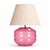 Hand-Blown Glass Table Lamp with Linen Shade in Rose by Svitanok For Sale - Image 4 of 4