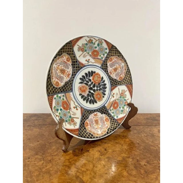 Quality antique Japanese Imari plate having a fantastic quality Imari hand painted plate with panels decorated in flowers,...
