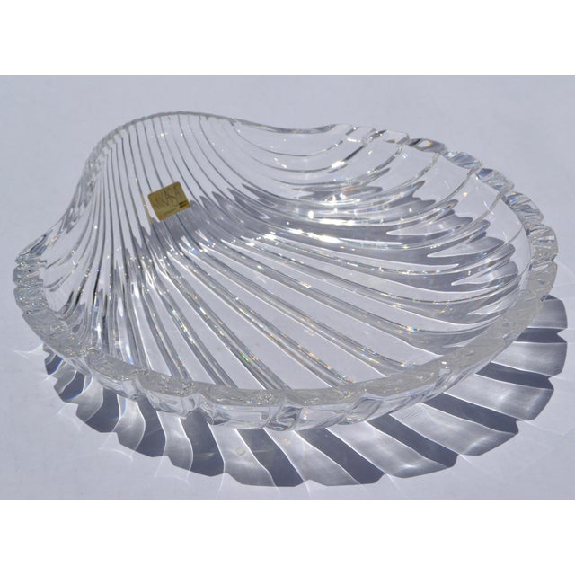 Figurative Vintage Mikasa Walther Glas Seascape Clear Thick Crystal Seashell Platter Centerpiece Bowl For Sale - Image 3 of 11