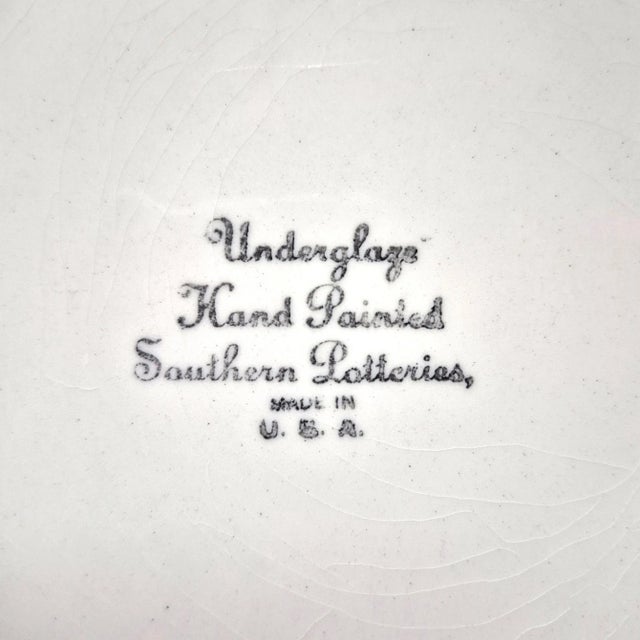 White 1940s Hand Painted Vintage Blue Ridge Plate: "Tumbling Petals" From Southern Potteries Usa For Sale - Image 8 of 14