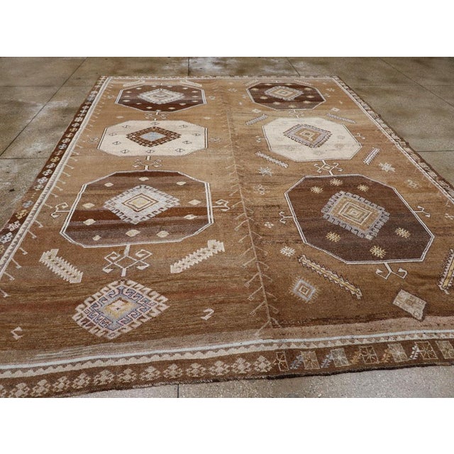 Brown Galerie Shabab Collection Mid-20th Century Turkish Anatolian Room Size Carpet For Sale - Image 8 of 10