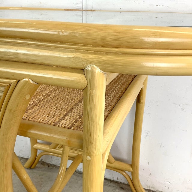 Vintage Rattan Nesting Set- Table With Chairs For Sale - Image 11 of 12