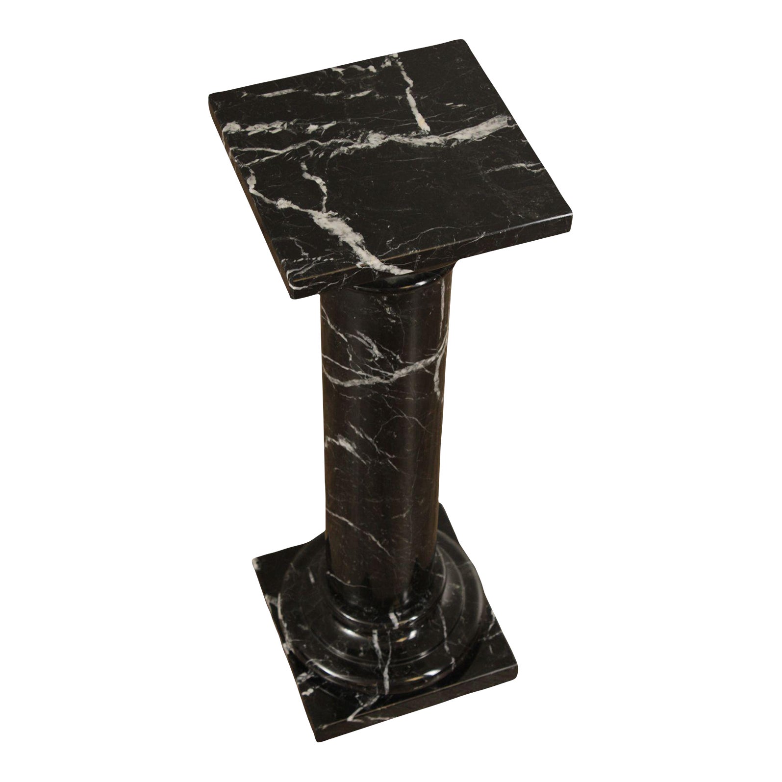 Late 20th Century Italian Black Marble Pedestal or Plant Stand Chairish