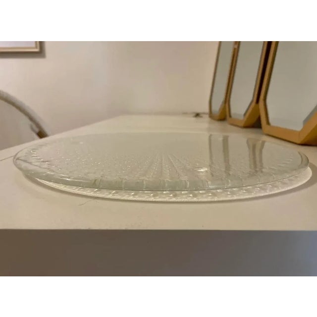 Vintage ornate glass cake stand.