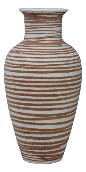 Scandinavian Modern White Floor Vase in Terracotta by Anna-Lisa Thomson for Upsala Ekeby, 1940s