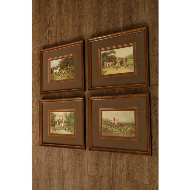 English Set of Four Vintage Fox Hunt Scene Framed Prints For Sale - Image 3 of 18