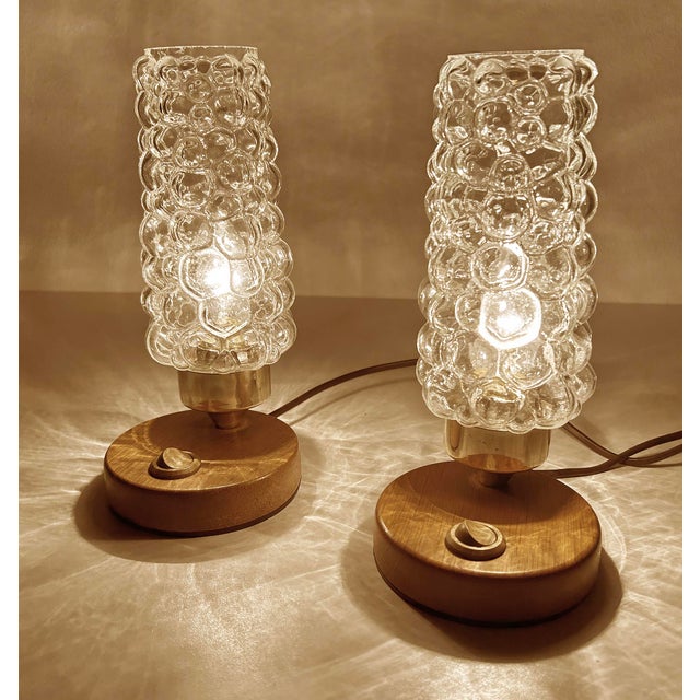 Vintage Bubble Glass Table Lamps, 1970s, Set of 2 For Sale - Image 10 of 14