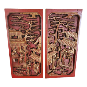 Pair of Antique Chinoiserie Panels