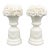 Vintage White Porcelain Floral Topiary Urn Candlestick Holders – Romantic Neoclassical / Cottagecore - Flower Bouquet For Sale
