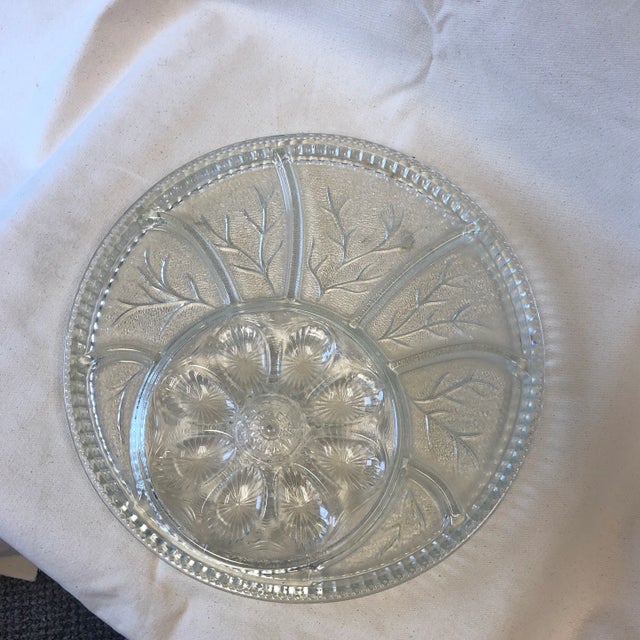 1970s Crystal Appetizer Plate For Sale - Image 10 of 10