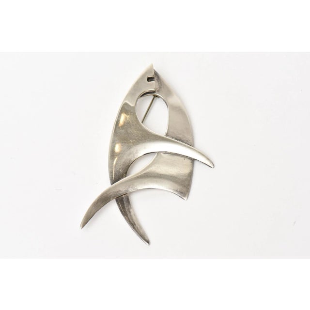 Vintage Sterling Silver Sigi Pineda Hallmarked Modernist Abstract Pin/ Brooch For Sale In Miami - Image 6 of 9