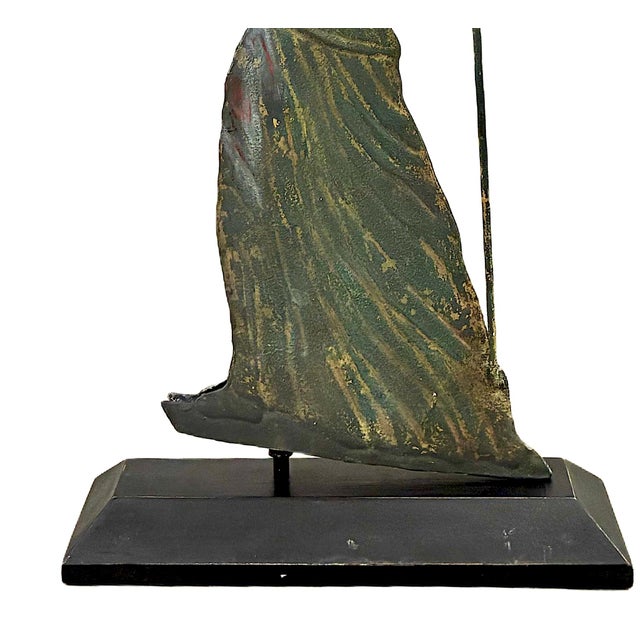 Late 19th-Century “Goddess of Liberty” Copper Weathervane on Stand For Sale - Image 4 of 9