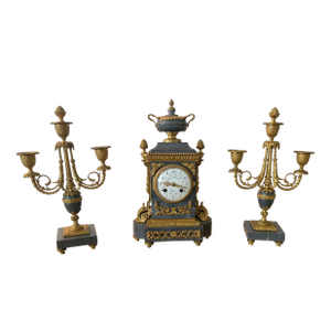 3 Piece 19th Century Graux Marly Fres Clock Set