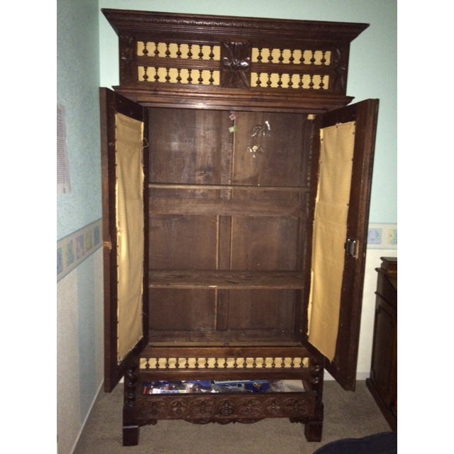 ​19th Century Oak French Brittany Armoire Nicely carved cabinet made in France in the 19th century! The wood is Oak and...