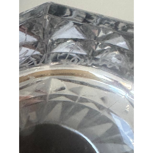 Val Saint-Lambert Val St. Lambert Belgium Crystal Vase With Vertical Fluting Faceted Diamond Cut Base For Sale - Image 4 of 13