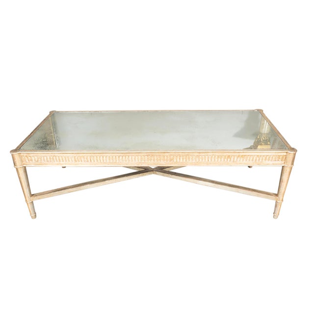 Wood Mid Century Silver Leaf Coffee Table For Sale - Image 7 of 10