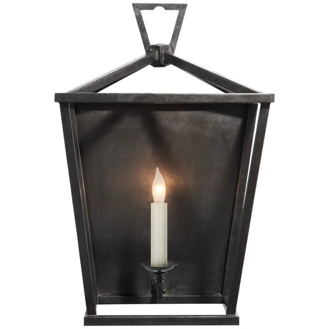 Darlana Wall Lantern in Aged Iron Designer: Chapman & Myers Height: 17" Extension: 8.5" Backplate: 10" x 11.5" Rectangle...