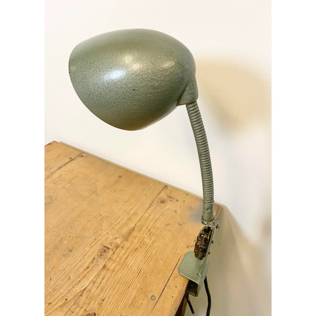 Green Industrial Bakelite Gooseneck Table Lamp, 1960s For Sale - Image 13 of 17