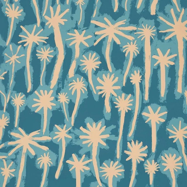 Schumacher Palmitas Wallpaper in Bahama For Sale