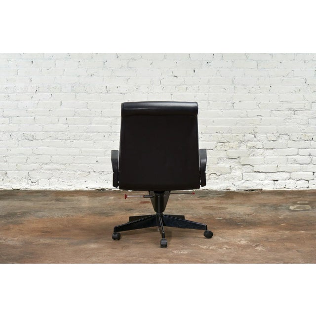 Animal Skin Black Leather Desk Chair by Richard Sapper for Knoll Inc/Knoll Intl, France 1992 For Sale - Image 7 of 13