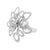 Diamond White Gold Flower Ring Size 7 For Sale - Image 4 of 4