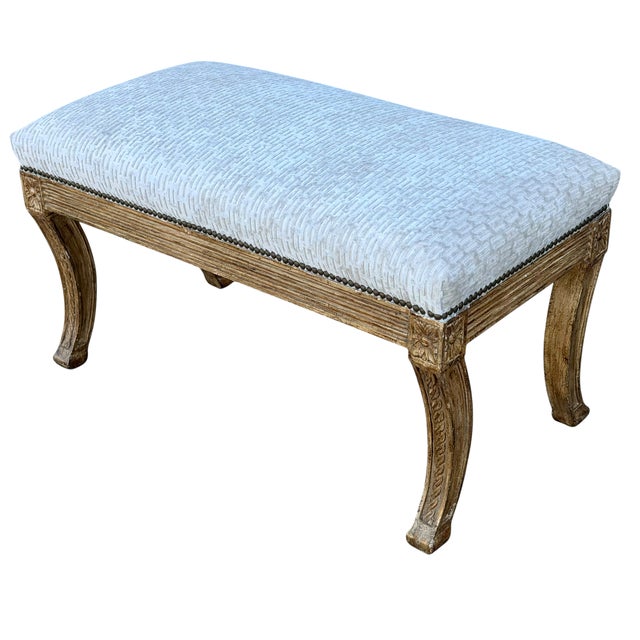 Dennis & Leen Regency Style Upholstered Bench.
