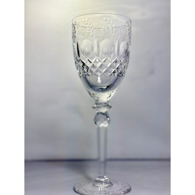 Traditional Vintage Rogaska Gallia Crystal Water Goblets- Set of 2 For Sale - Image 3 of 7