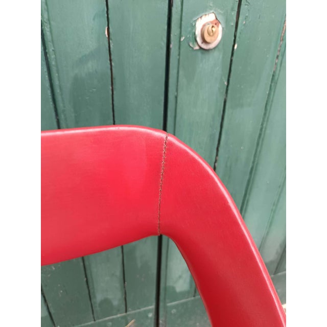 Vintage Red Vinyl Armchairs, 1970, Set of 2 For Sale - Image 12 of 18