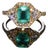 Late 20th Century Certified Natural 2.82cts Emerald Diamond Solid 18k Yellow Gold Halo Ring, Size 6.5 For Sale