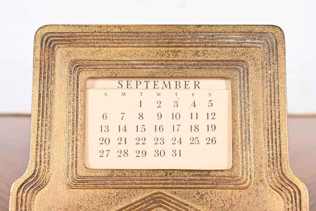 Tiffany Studios New York Graduate Bronze Doré Desk Calendar Frame
