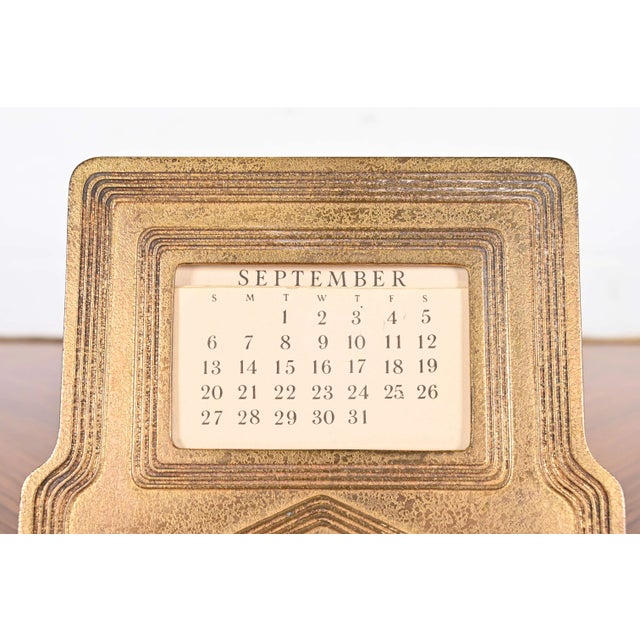 Tiffany Studios Tiffany Studios New York Graduate Bronze Doré Desk Calendar Frame or Picture Frame For Sale - Image 4 of 12