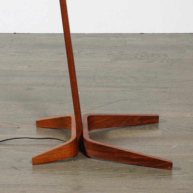 Mid-Century Modernist Teak Bentwood Sculptural Floor Lamp With Diffuser For Sale - Image 11 of 18