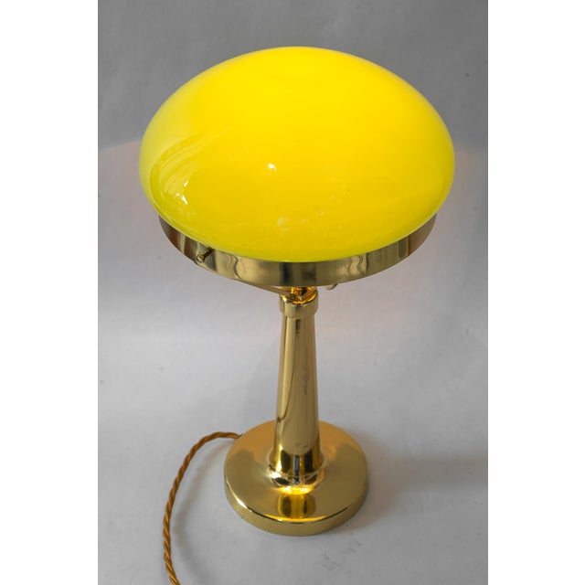 Art Deco Table Lamp with Green Opal Glass, Vienna, 1920s For Sale - Image 10 of 14