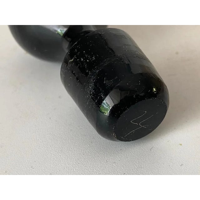 Glass Vintage Pink Glass Bottle with Black Cap, France, 1940 For Sale - Image 7 of 11