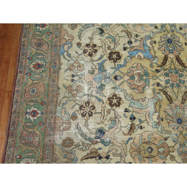Contemporary Antique Persian Tabriz Decorative Room Size Rug For Sale - Image 3 of 18
