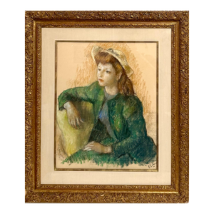 Robert Philipp, Post Impressionist Young Woman Pastel Painting Robert Philipp American Modernist