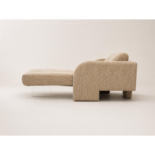 Cream Vladimir Kagan "Deco Chaise" Lounge For Sale - Image 8 of 14