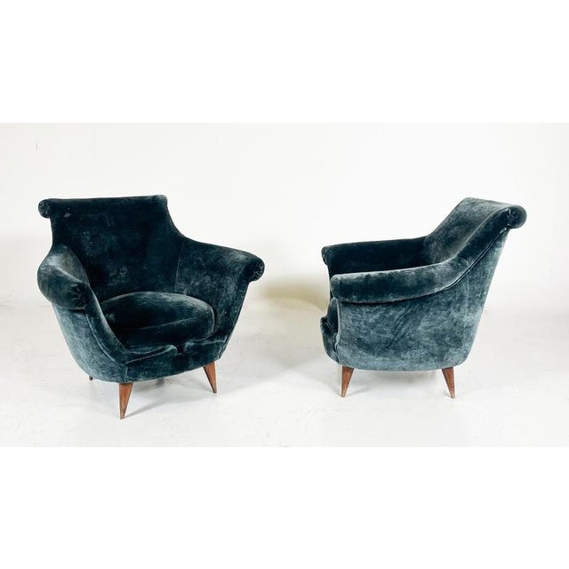 Set of Mid-Century Modern Club Chairs, Italy, 1950s For Sale - Image 3 of 9