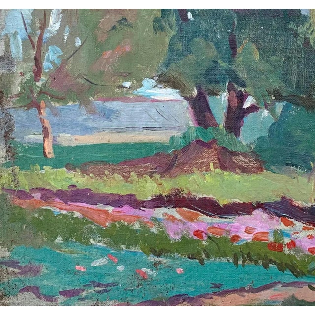 1970s Original Summer Landscape Oil Painting, Ukrainian Impressionism, 1970s 36-38 For Sale - Image 5 of 6