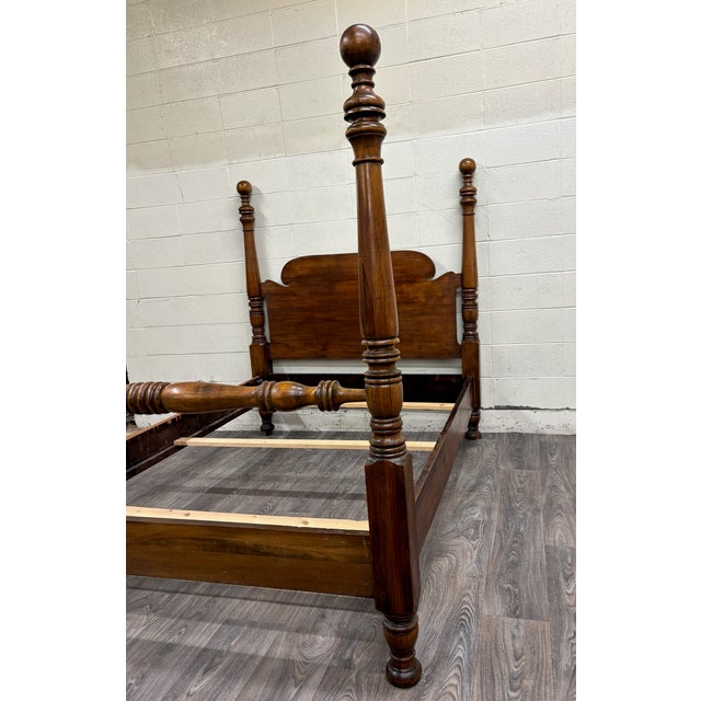 Vintage Full Size Duncan Phyfe Style Traditional Low Poster Cannonball Bed For Sale In Kansas City - Image 6 of 11