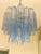 Chandelier Murano Glass Tronchi Like Venini Style in blue Color Chromed Metal frame Diameter 50 cm = 19,7” Height 40 cm =...