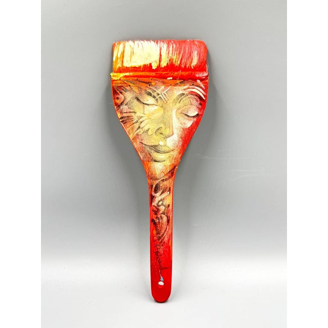 Unique Signed Gil Bruvel Painted Paintbrush Sculpture Elevate your art collection with this rare and captivating piece of...