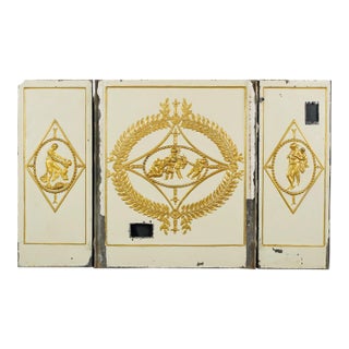 The Plaza Hotel French Cast Iron Fireback Set For Sale