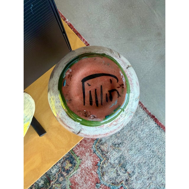 Authentic Signed Polia Pillin Mid-Century Modern Studio Art Pottery Horse Bottle Vase For Sale - Image 13 of 13