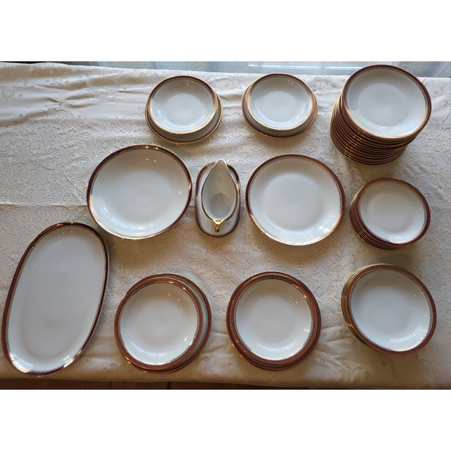 Sologne Porcelain Dinner Service with Fine Gold Decoration, France, Set of 38 For Sale - Image 13 of 13