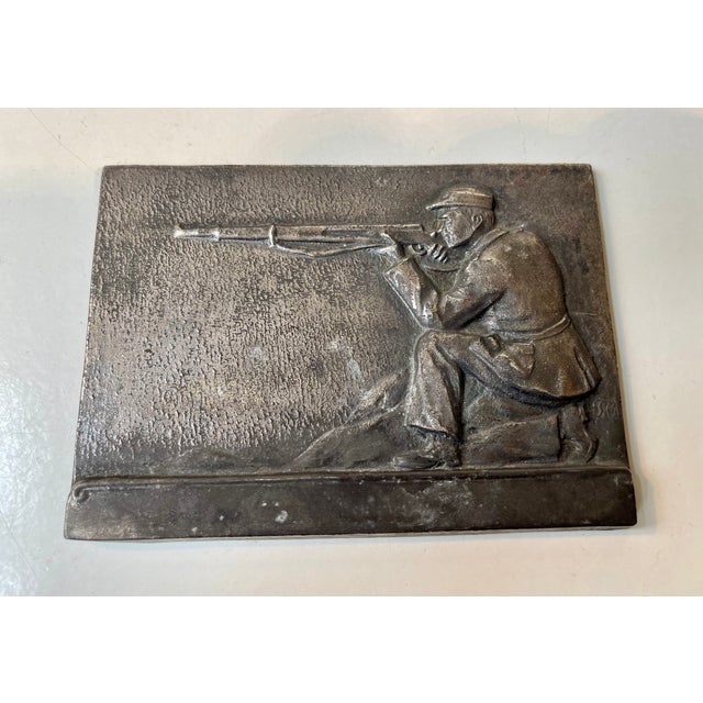 Antique Plaquette in Silvered Bronze, 1890s For Sale - Image 3 of 9