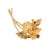 Contemporary Vintage 18k Yellow Gold Fancy Triple Flower Leaf Sprig Brooch For Sale - Image 3 of 4