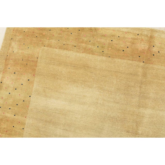 Gabbeh 6’6” X 9’1” Beige Wool Hand-Knotted Area Rug For Sale In Philadelphia - Image 6 of 12