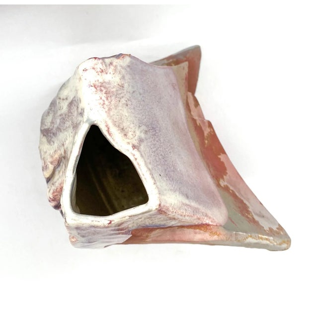 Ceramic 13" Tony Evans 20th Century Pink Mountain Boulder Raku Ancient Sands Vase For Sale - Image 7 of 11