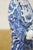 Vintage Japanese Kutani Blue White Porcelain Quan Yin Goddess Statue 10" For Sale - Image 14 of 14